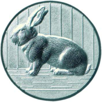 Emblem Kaninchen 3D Ø50 gold