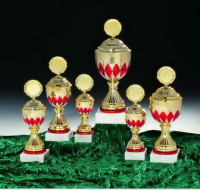 Serie Janine 6 Pokale gold-rot