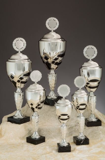 Silber/Schwarz Pokal Barbarina - in 6 Größen erhältlich