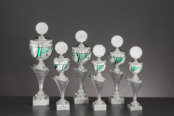 Silber/Grün Pokal Harmony - in 6 Größen erhältlich