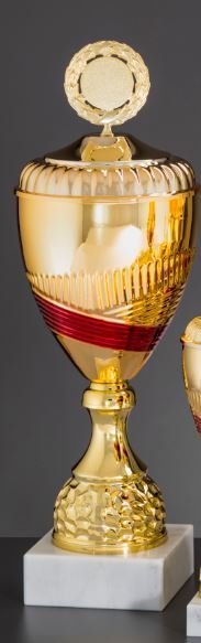 Gold/Rot Pokal Rosaria - in 6 Größen erhältlich