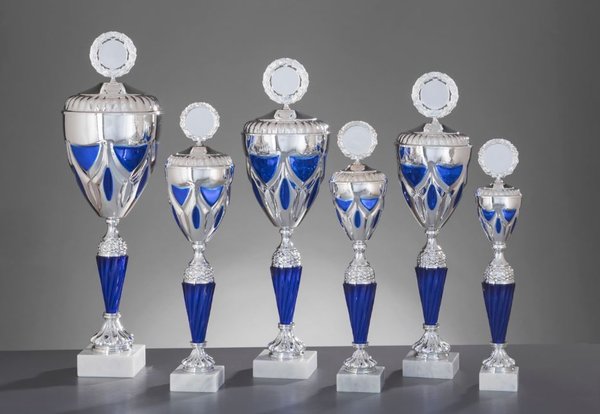 Silber/Blau Pokal Regine - in 6 Größen erhältlich