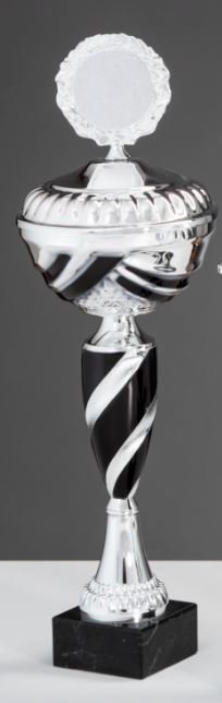 Silber/Schwarz Pokal Helga - in 6 Größen erhältlich