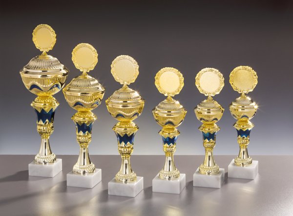 Gold/Blau Pokal Mattea - in 6 Größen erhältlich