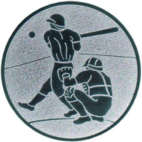 Emblem Baseball Ø50 silber