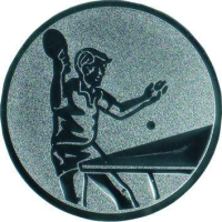 Emblem Tischtennis Ø50mm silb