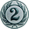 Emblem Zahl 2 Ø25 silber