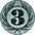 Emblem Zahl 3 Ø25 bronze