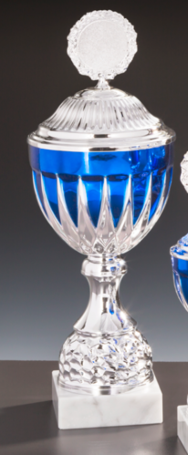 Silber/Blau Pokal Cornelia - in 6 Größen erhältlich