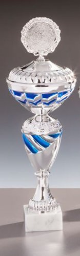 Silber/Blau Pokal Nora - in 6 Größen erhältlich