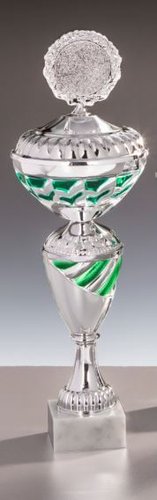 Silber/Grün Pokal Petra - in 6 Größen erhältlich
