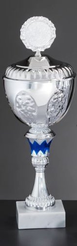 Silber/Blau Pokal Silvia - in 6 Größen erhältlich