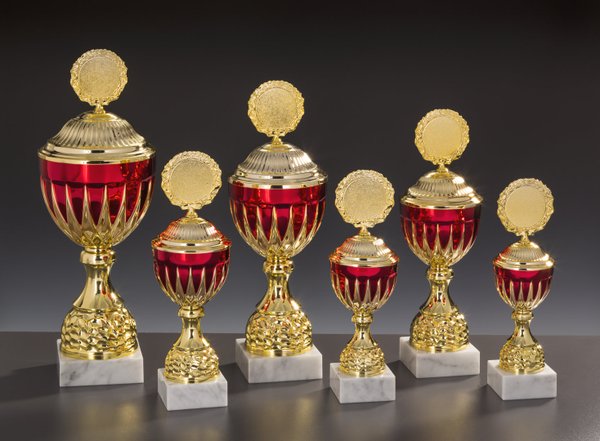 Gold/Rot Pokal Erika - in 6 Größen erhältlich