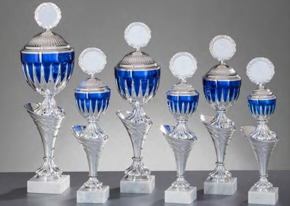 Silber/Blau Pokal Jacqueline - in 6 Größen erhältlich