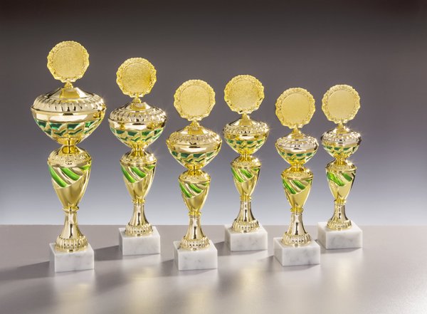 Gold/Grün Pokal Helma - in 6 Größen erhältlich
