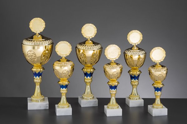 Gold/Blau Pokal Velia - in 6 Größen erhältlich