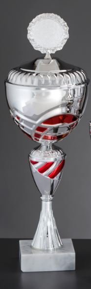 Silber/Rot Pokal Electra - in 6 Größen erhältlich