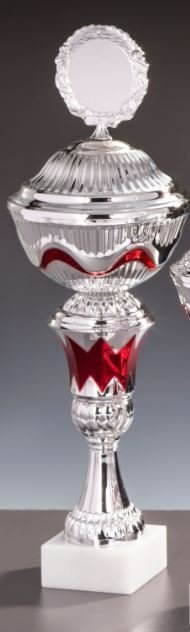 Silber/Rot Pokal Laura - in 6 Größen erhältlich