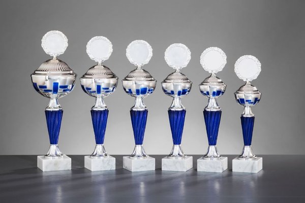 Silber/Blau Pokal Inara - in 6 Größen erhältlich