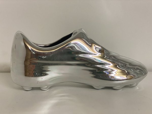 Fußballschuh - silber - Silberner Fußballschuh aus Keramik